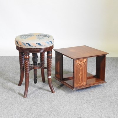 Lot 528 - An Arts and Crafts marquetry table top...