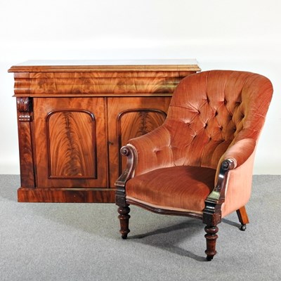 Lot 608 - A Victorian mahogany chiffonier, together with...