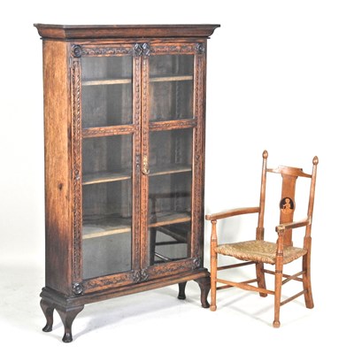 Lot 524 - A 1920s china cabinet, together with an Arts...