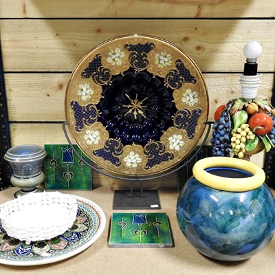 Lot 623 - A large Italian Murano glass dish, 41cm...