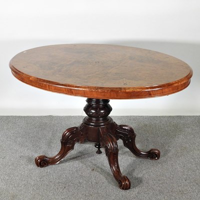 Lot 324 - A Victorian burr walnut loo table with a...