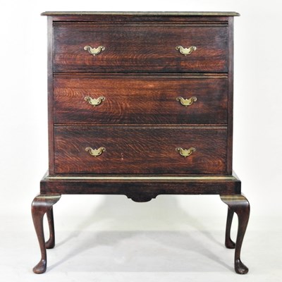 Lot 320 - A Queen Anne style oak chest, early 20th...