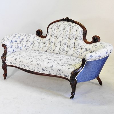 Lot 545 - A Victorian carved mahogany couch, recently...