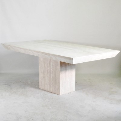 Lot 595 - An Italian travertine dining table, late 20th...