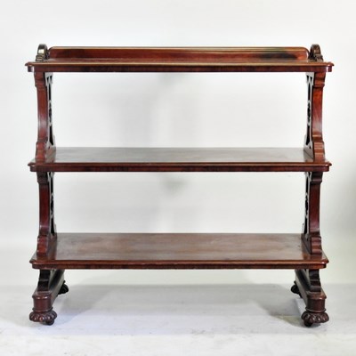 Lot 504 - A Victorian mahogany three tier buffet, united...