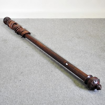 Lot 347 - A large wooden curtain pole, 220cm long