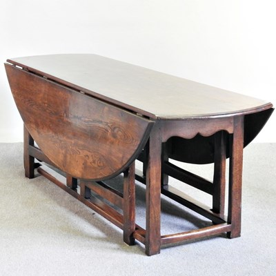 Lot 101 - A large 18th century style oak wakes table,...