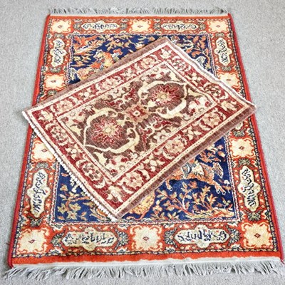 Lot 461 - A modern woollen rug, 130 x 96cm, together...