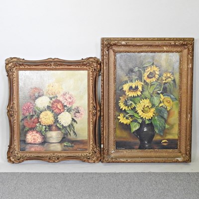 Lot 570 - J. Hepburn, 20th century, still life of...