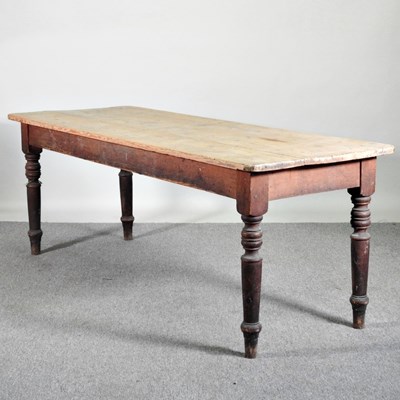 Lot 483 - An early 20th century pine dining/side table,...