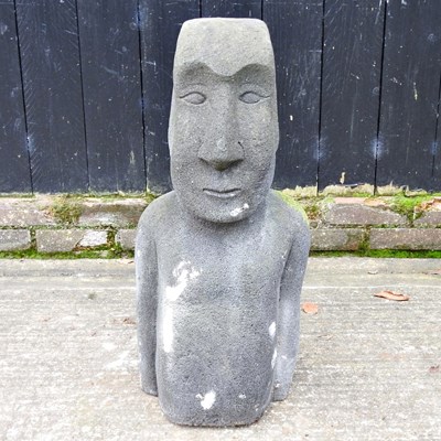 Lot 396 - A large garden statue of an Easter Island head