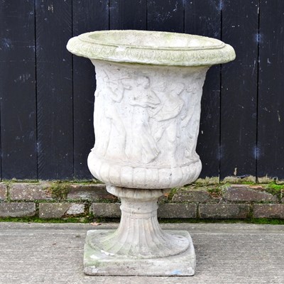 Lot 46 - A large reconstituted stone garden urn, of...