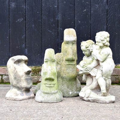 Lot 401 - A collection of Easter Island garden ornaments...