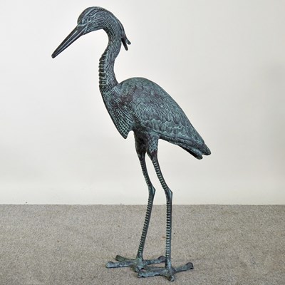 Lot 141 - A metal garden sculpture of a heron, 84cm high