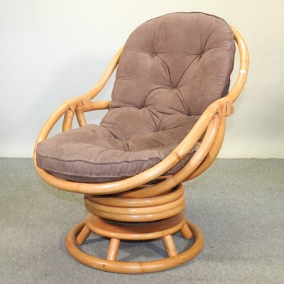 Lot 753 - A 1960's Angrave's Invincible bamboo revolving rocking chair