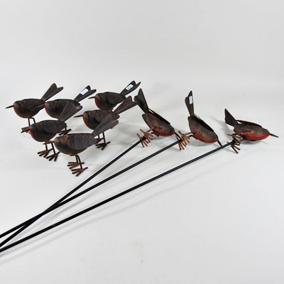 Lot 333 - Three metal robin plant supports, together...