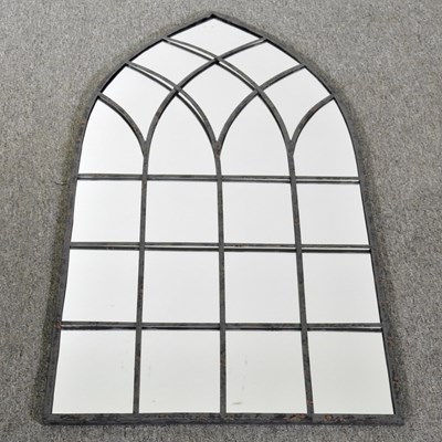 Lot 512 - A tall pointed arched metal framed garden...