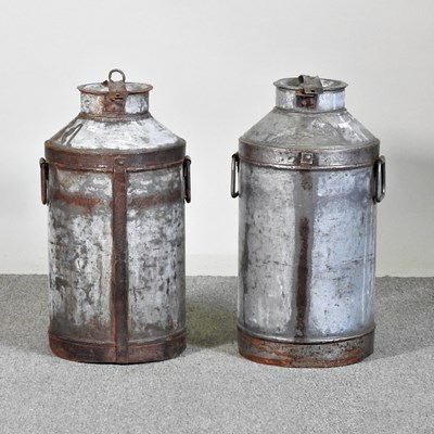 Lot 389 - A pair of metal milk churns (2)