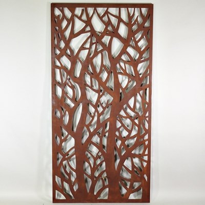 Lot 25 - A rusted metal garden screen, 184 x 91cm