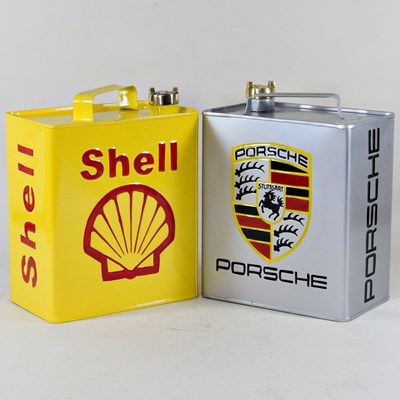 Lot 468 - A Shell style petrol can, together with...