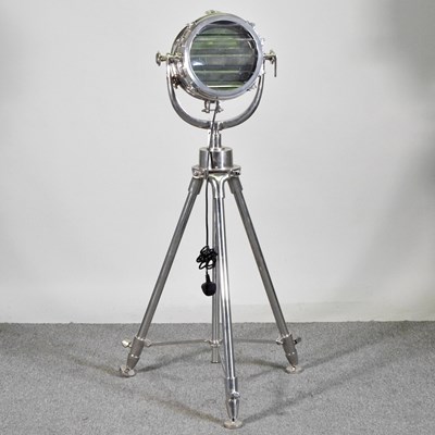 Lot 289 - A spotlight standard lamp, on a metal stand,...