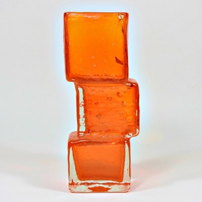 Lot 316 - A Whitefriars orange Drunken Bricklayer glass...