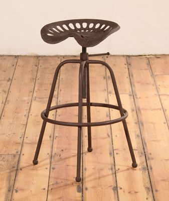 Lot 355 - A bar stool, modern, having a tractor type...