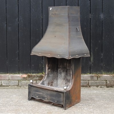 Lot 380 - A cast iron fire insert and hood