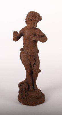 Lot 454 - A rusted cast iron figure of a child, h.49cm