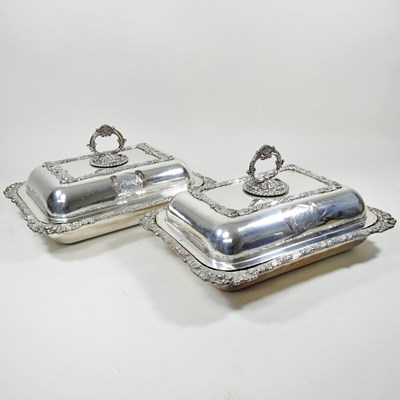 Lot 143 - A pair of 19th century silver plated entree...