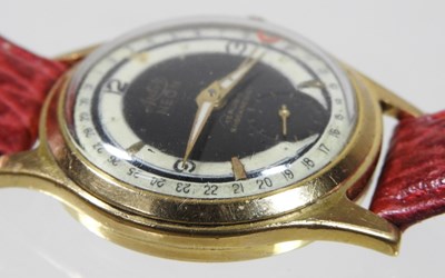 Lot 86 - A mid 20th century Arctos Neon gold plated wristwatch
