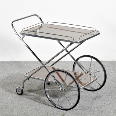 Lot 160 - A mid 20th century chrome folding hostess trolley