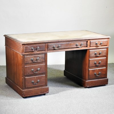 Lot 226 - An early 20th century pedestal desk, with an...