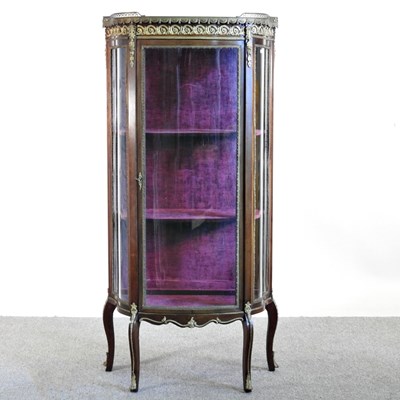 Lot 220 - A Louis XV style marble top vitrine, 20th...