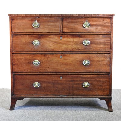 Lot 336 - A 19th century mahogany chest, on swept...