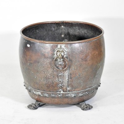 Lot 51 - A 19th century brass and copper log basket,...