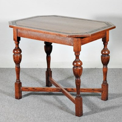 Lot 330 - A 1920's oak side table, 92cm