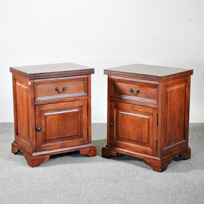 Lot 73 - A pair of cherrywood bedside cabinets (2)