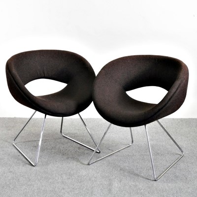 Lot 32 - A pair of Boss Design Happy chairs, on metal...