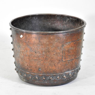 Lot 42 - A 19th century copper log bin, of circular...