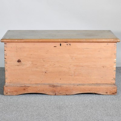 Lot 417 - An antique pine trunk, with a hinged lid