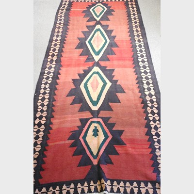 Lot 436 - An Anatolian Turkish kilim, with four large...