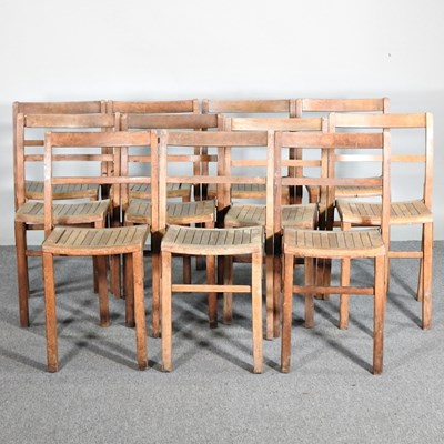 Lot 246 - A collection of wooden school chairs (11)