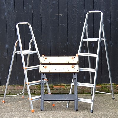 Lot 285 - An aluminium stepladder, together with another...