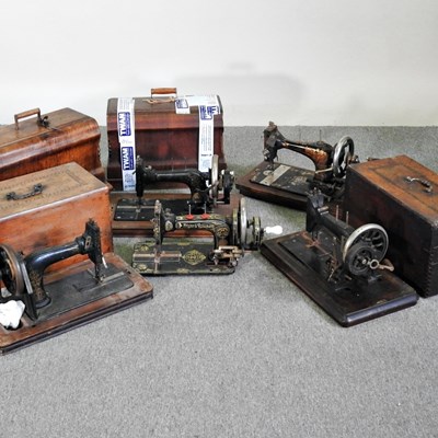 Lot 311 - A collection of antique sewing machines (7)