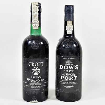 Lot 36 - A bottle of Dows vintage port, 1977, together...