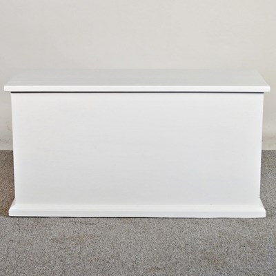 Lot 354 - A cream painted blanket box, with a hinged lid