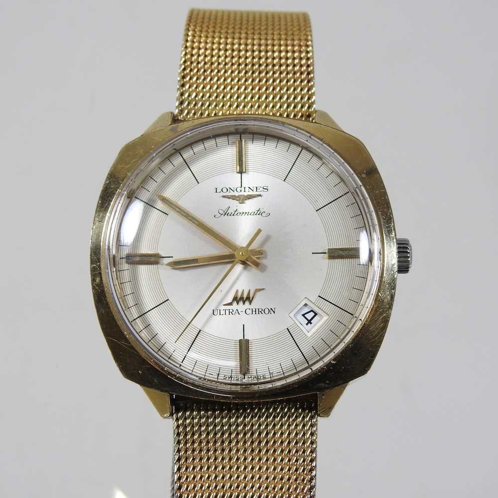 Lot 39 - A 1950's Longines gold plated Ultra=Chron automatic gentleman's wristwatch