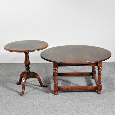 Lot 289 - An oak circular occasional table, together...