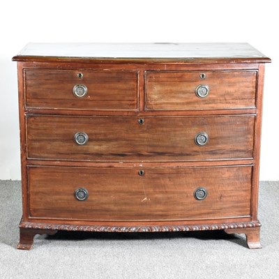 Lot 544 - An Edwardian mahogany bow front chest of drawers